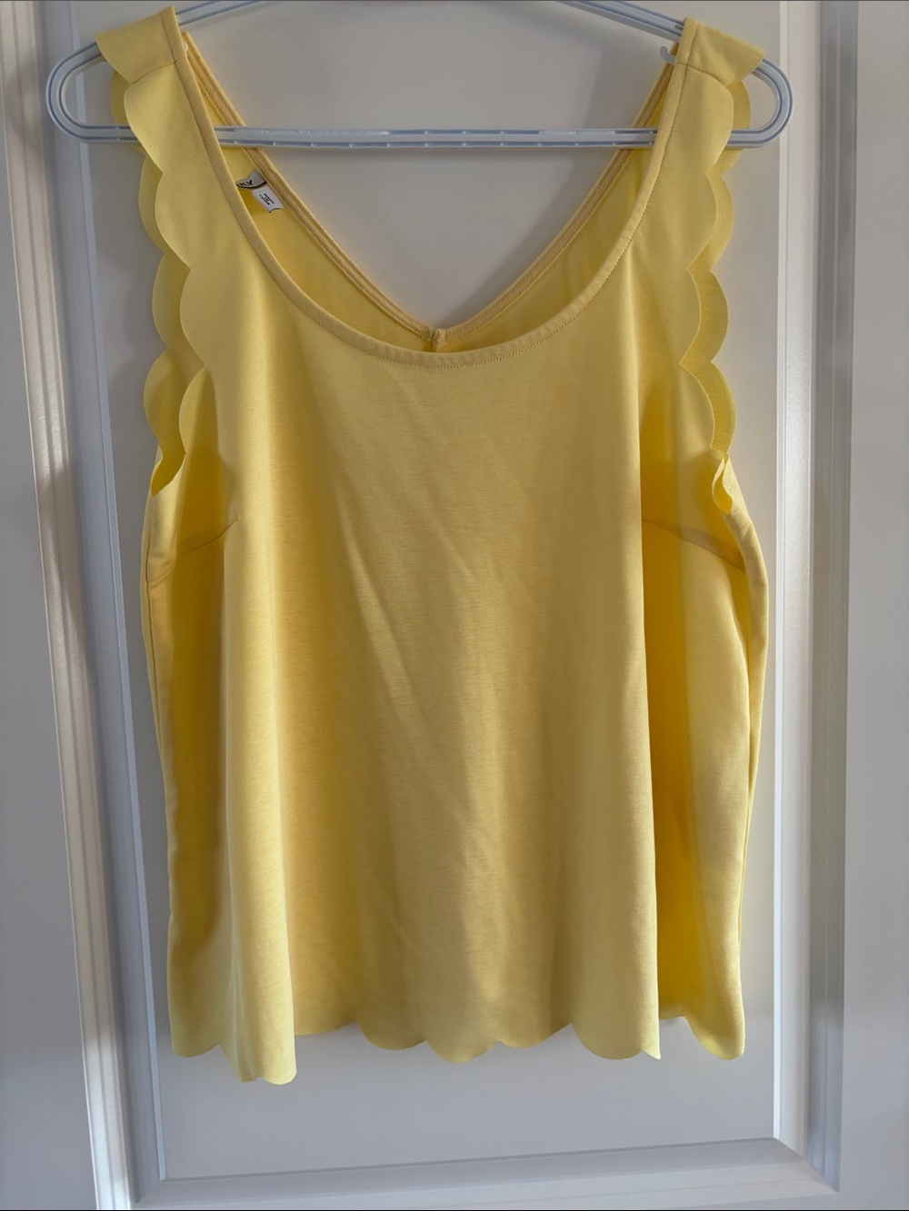 Only Sunny Yellow Scallop-Trim Tank Top  A-2